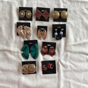 10 pairs pierced earrings for $8.
